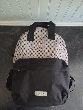 Volcom Pink and Black Patterned Backpack